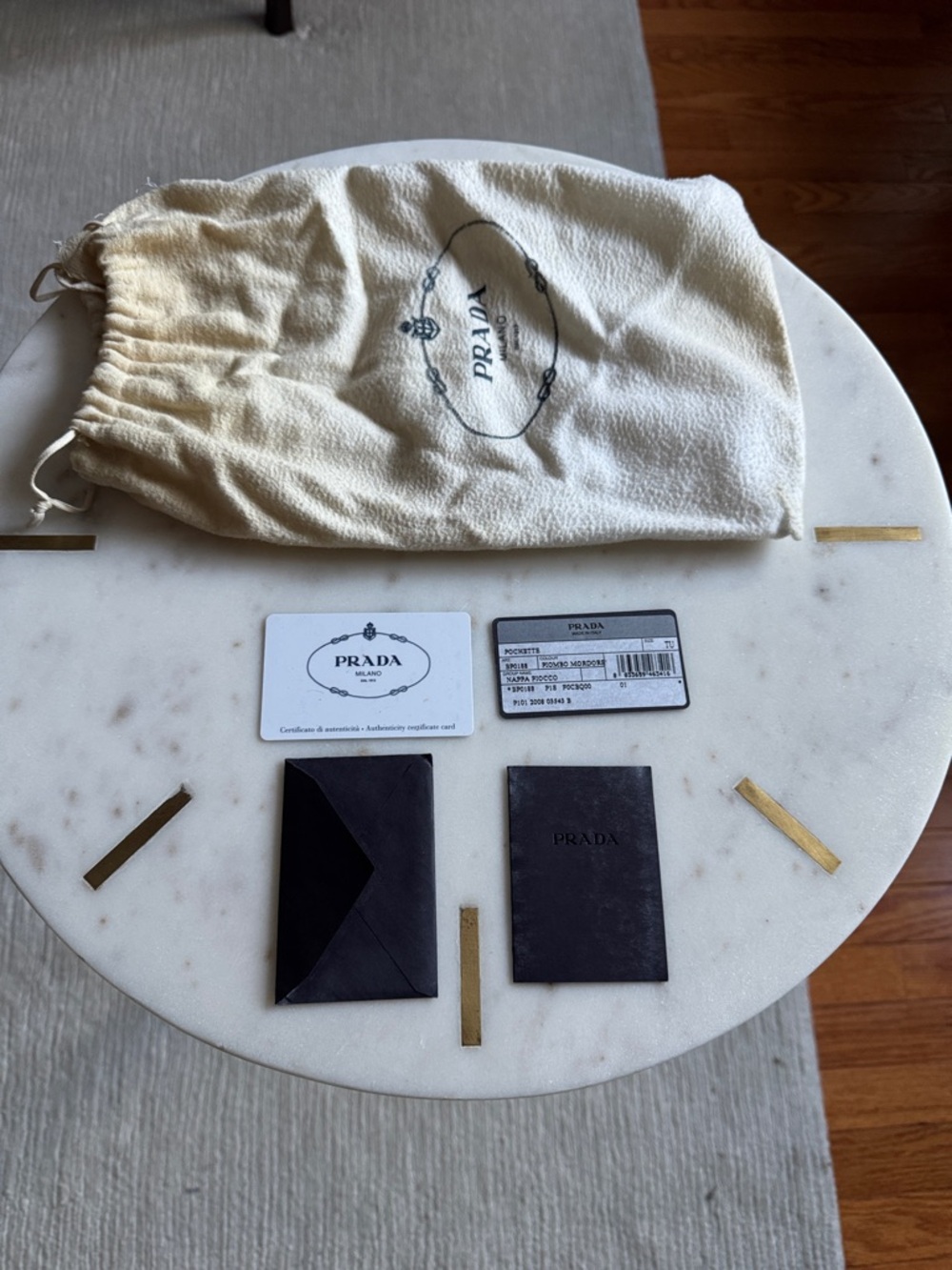 Prada Nappa Metallic Pewter Leather Fold-Clutch - Picture 12 of 13